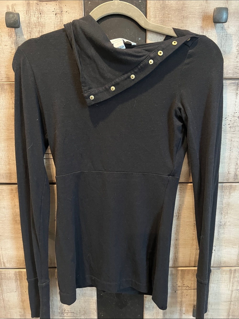Black Long Sleeve Snap Shirt